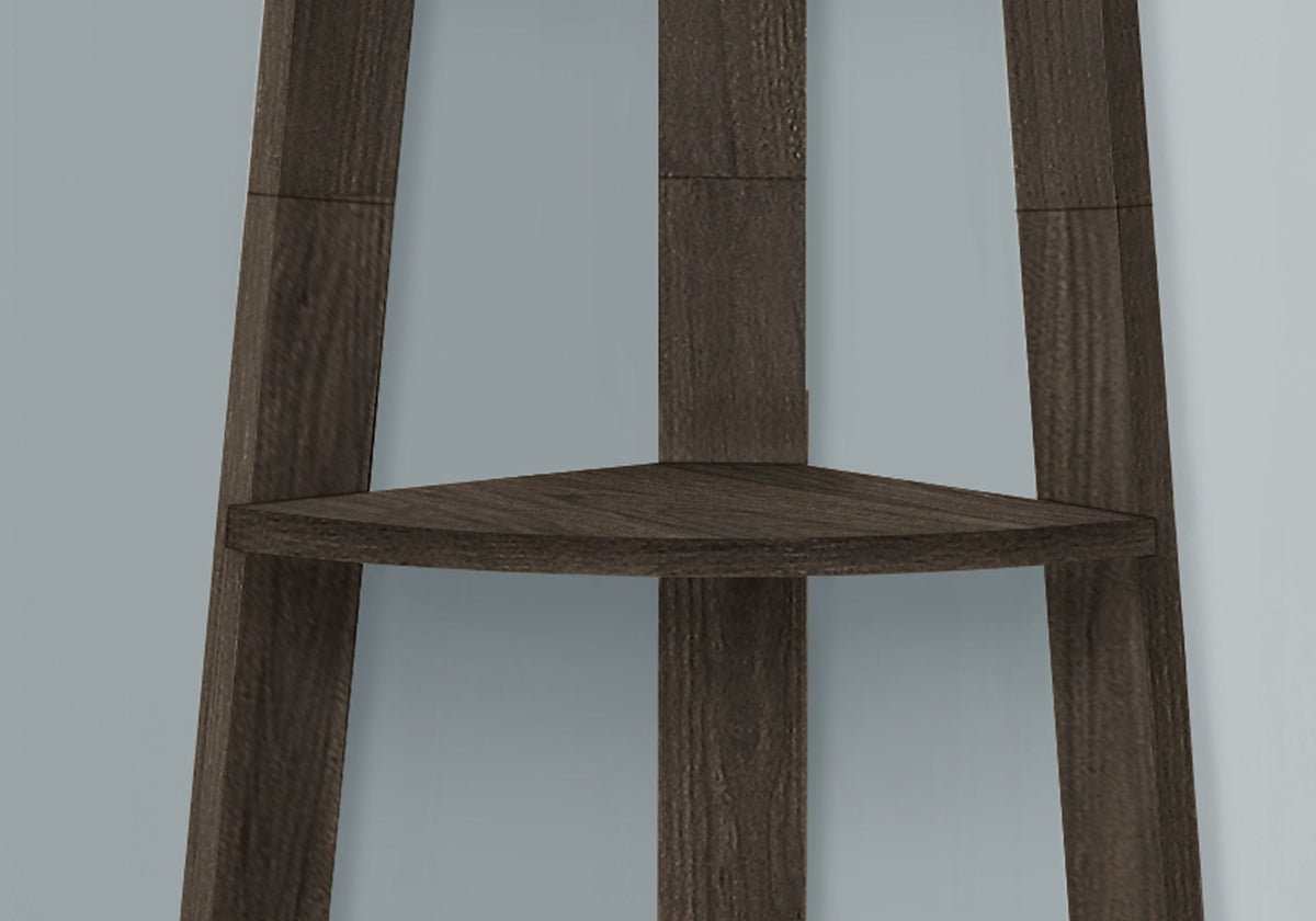 5-Tier Corner Bookshelf with Fixed Shelves - Modern Oak Finish