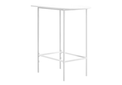 Modern Rectangular Bar Table with Metal Legs - White