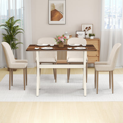 Modern Dining Table Wooden Kitchen Table with X-shaped Frame-White