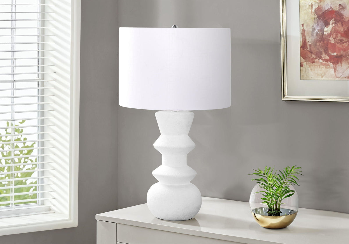 Contemporary Ceramic Table Lamp with Fabric Shade - Black or Beige
