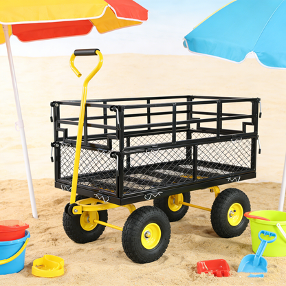Outdoor Wagon Cart with Metal Frame - Green