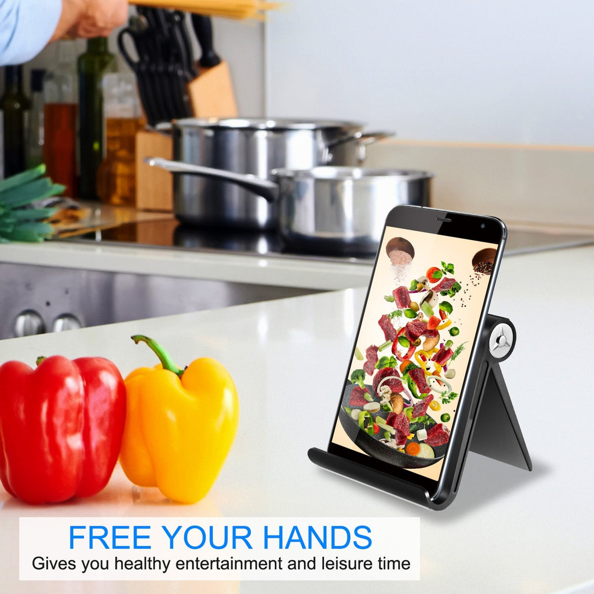 Desktop Phone Stand Tablet Holder 100¡ Adjustable Multi-Angle for Smartphone Pad E-Reader
