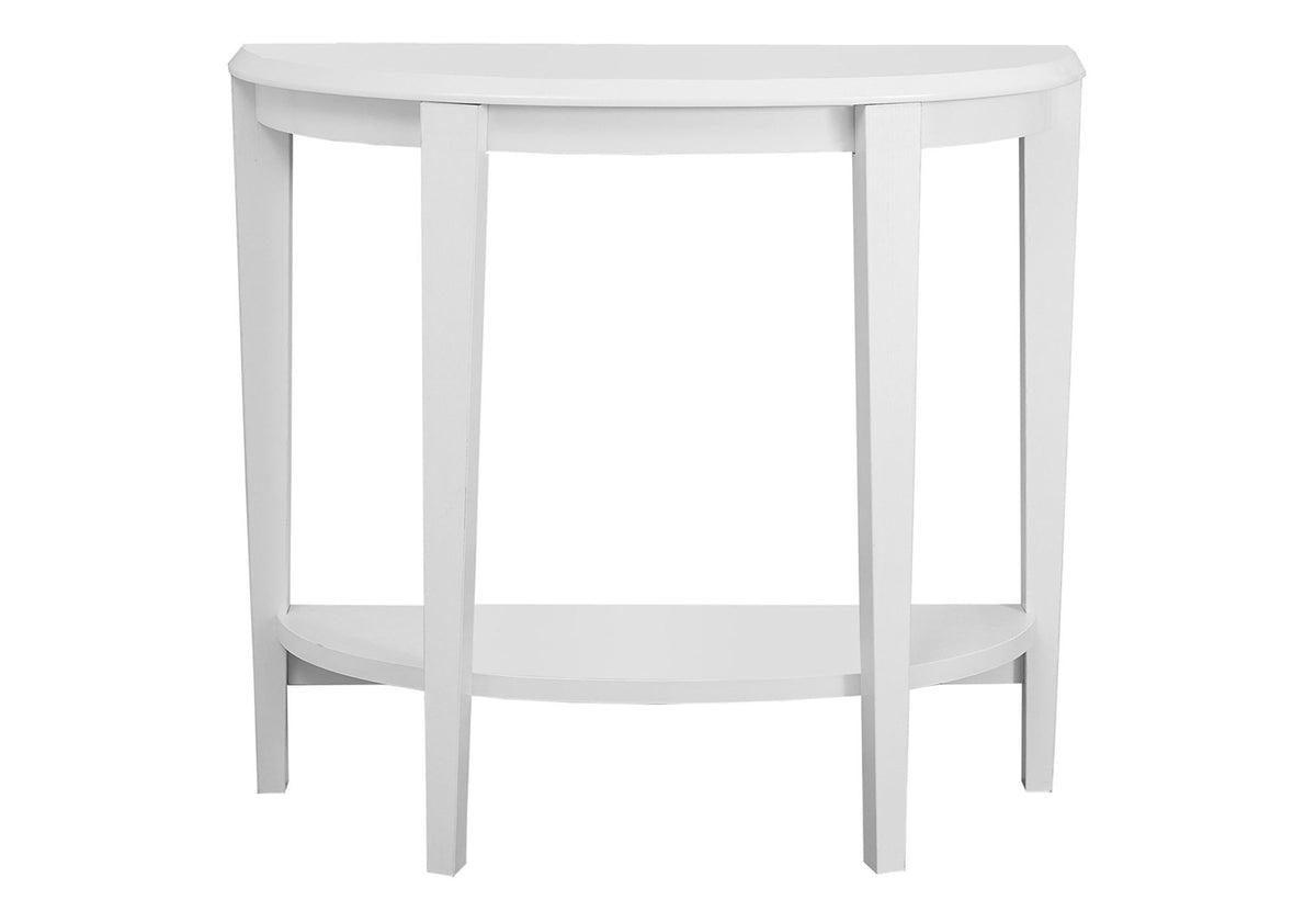 Space-Saving Wood Console Table with Two-Tier Design - Light Brown or White