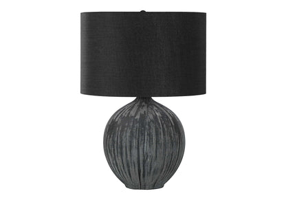 Black Ceramic Contemporary Table Lamp with Fabric Shade - Black