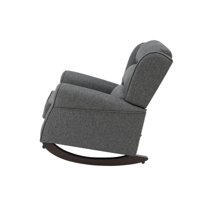 Fabien Rocking Chair with Wooden Frame - Dark Gray
