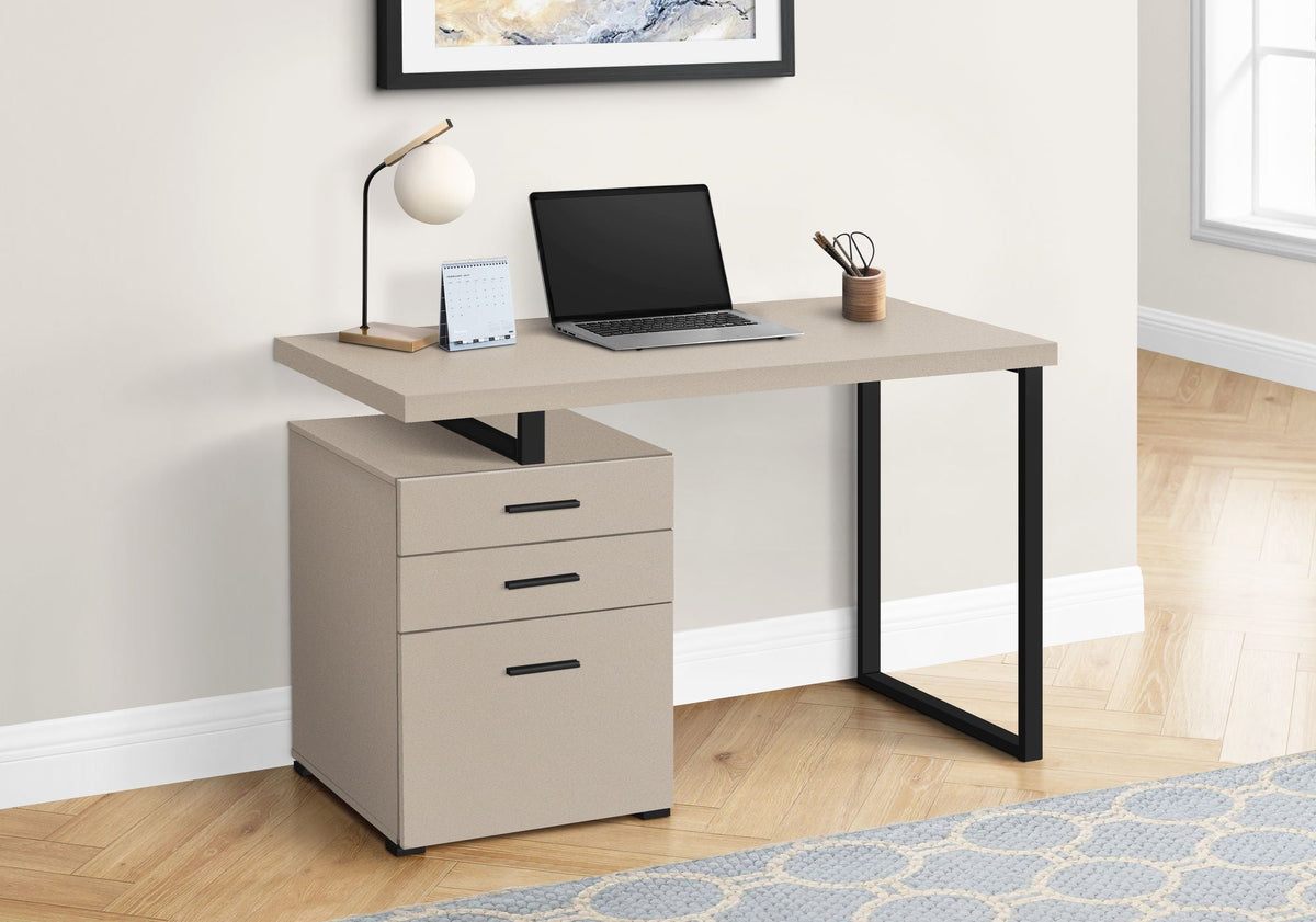 Reversible Computer Desk with Storage Drawers - Multiple Colors