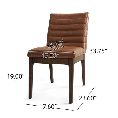 Upholstered Dining Chairs with Rubber Legs - Set of 2