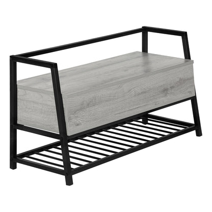 Rectangular Storage Bench with Flip-Top Storage - Gray or Light Brown