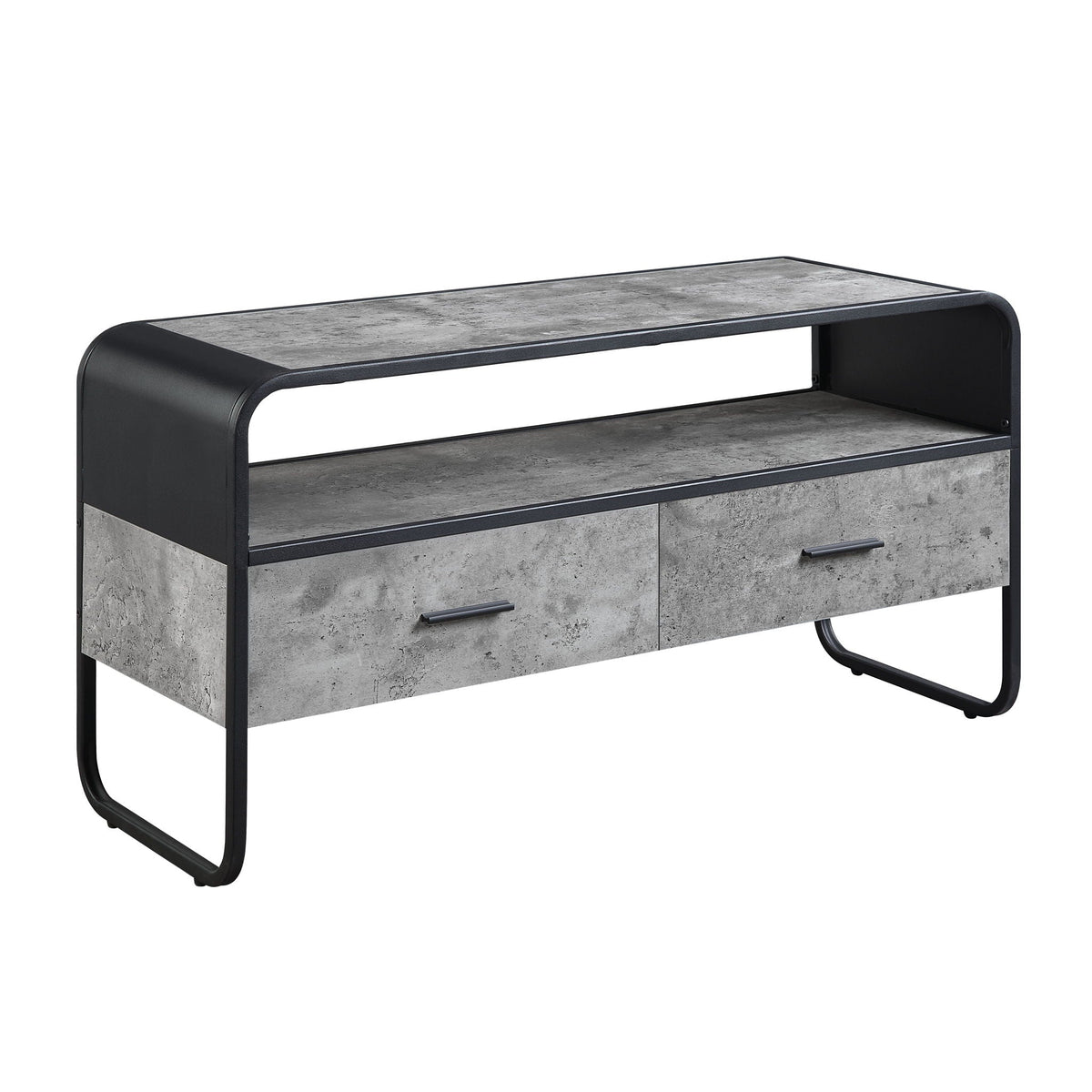 Black TV Stand with Storage Drawers - Raziela Collection
