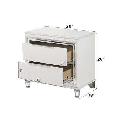 Tarian Nightstand with Acrylic Legs - White