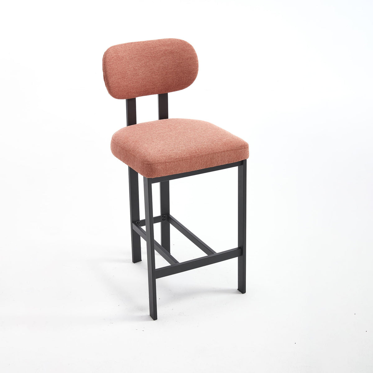 Modern Counter Height Stools Set of 2 with Reinforced Fabric Upholstery - Beige, Orange, Green