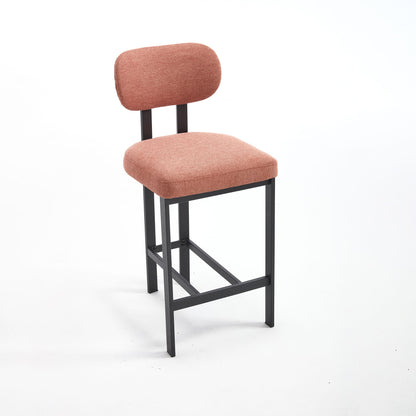 Modern Counter Height Stools Set of 2 with Reinforced Fabric Upholstery - Beige, Orange, Green
