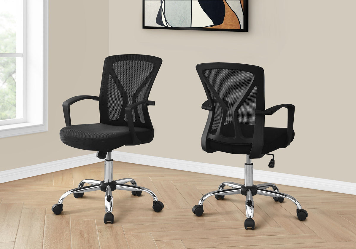 Ergonomic Office Chair with Adjustable Height and Swivel - Black or White