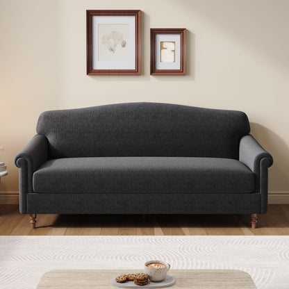 Loveseat Sofa 2 Seater Couch with Rolled Arms - Gray or Dark Gray