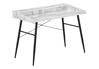 Contemporary Computer Desk with Storage Shelves - White, Black, or Gray