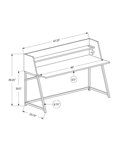Marble Look Computer Desk with Storage Shelves - Multiple Colors