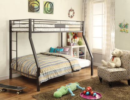 Limbra Spacious Design Double Bunk Bed with Metal Frame - Black or Dark Brown