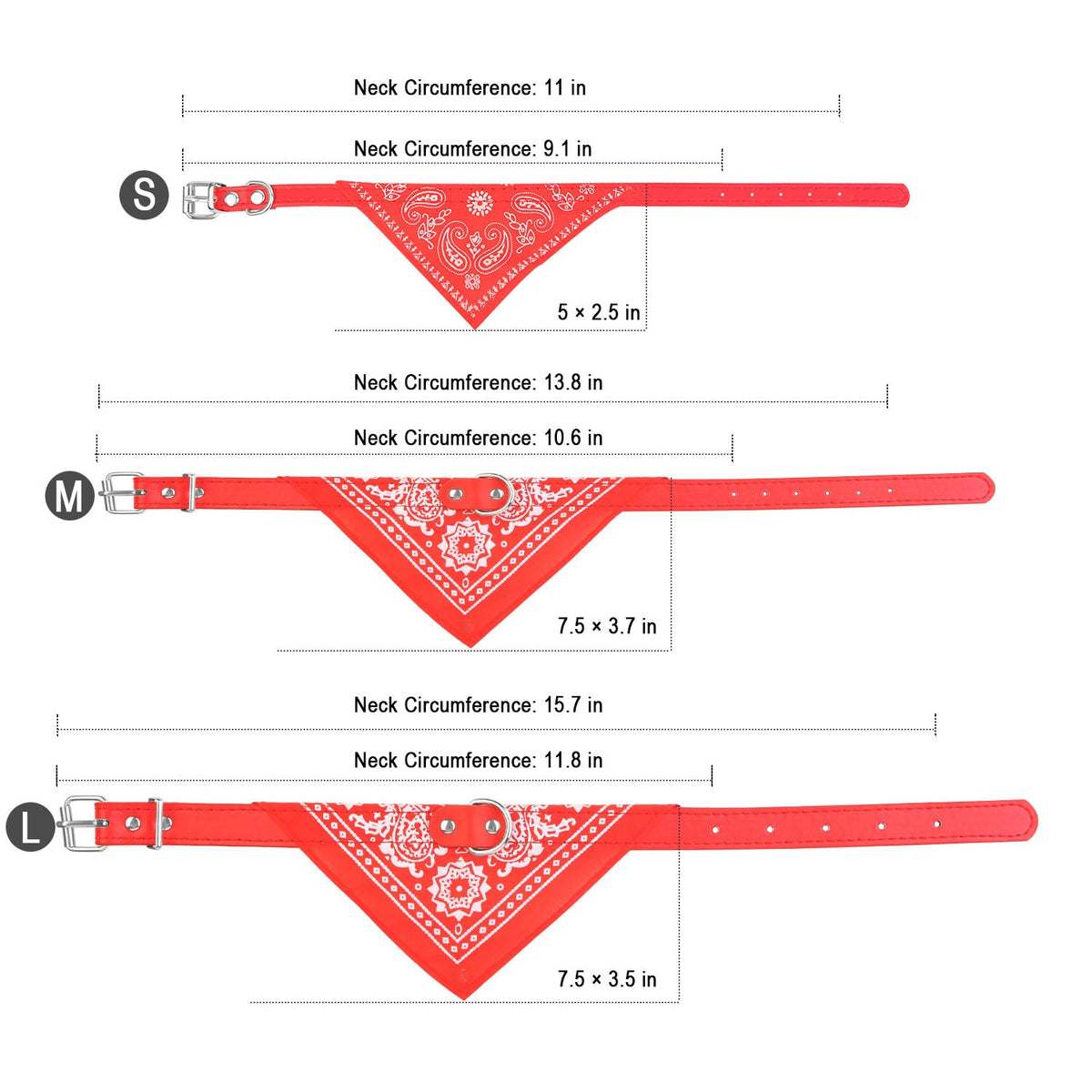 Adjustable Bandana Leather Pet Collar Triangle Scarf