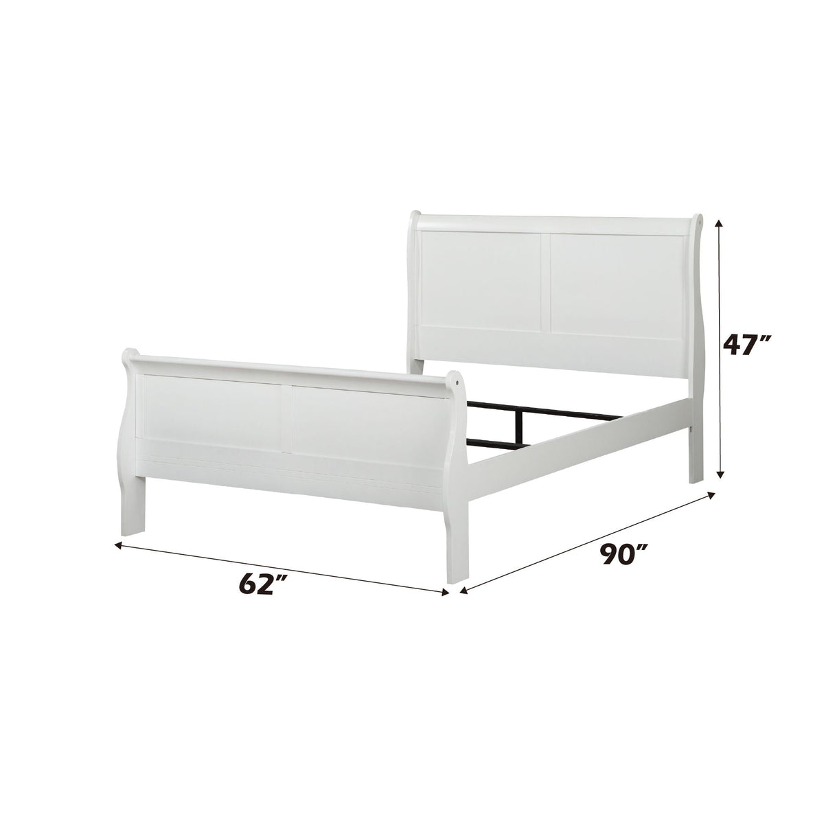 Louis Philippe Sleigh Style Bed with Classic Wood Construction - Multiple Colors