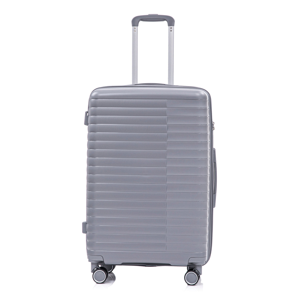 4-Piece Polypropylene Luggage Set with Spinner Wheels and Cosmetic Case - Light Gray