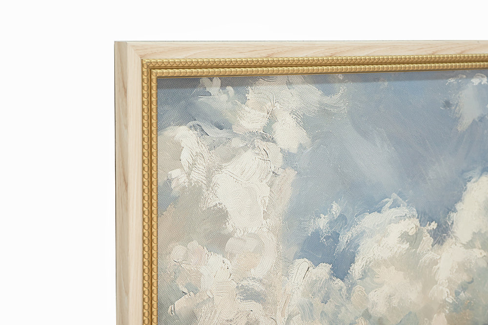 Large Square Countryside Canvas Wall Art with Soft Multicolored Details - Multicolor