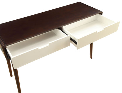 White Espresso Sofa Table with Storage Drawers - Christa