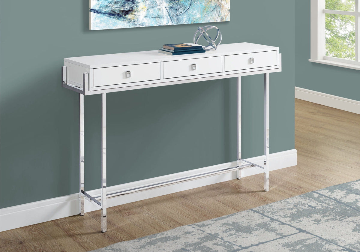 Accent Console Table with Storage Drawers - Dark Gray or White