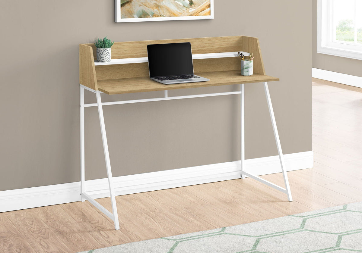 Marble Look Computer Desk with Storage Shelves - Multiple Colors
