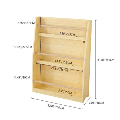 3 Tier Book Shelf with Compact Storage - Multiple Colors