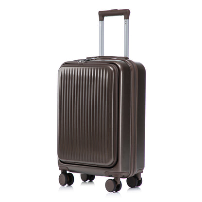 ABS Spinner Wheel Luggage Set with Cosmetic Case - Brown