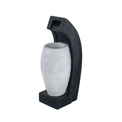 Water Fountain with Vase Design and Integrated Light & Pump - Polyresin