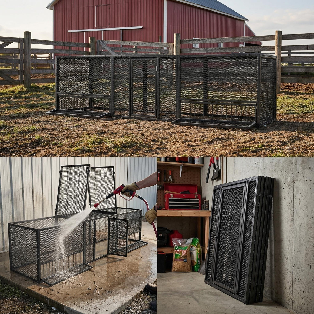 83" Thickened Galvanized Chicken Coop with Mesh Sides - Silver