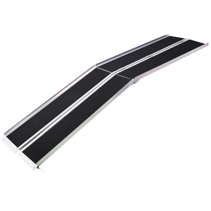 Portable Foldable Wheelchair Ramp with Non-Skid Surface - Black