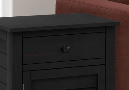 Accent Nightstand with Storage Drawer - Transitional Style - Black, Gray or Dark Green