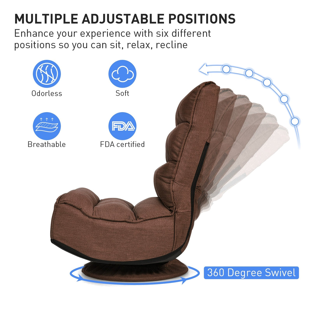 5-Position Folding Floor Gaming Chair