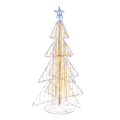 5 Feet Animated Christmas Tree with Warm and Cold LED Lights