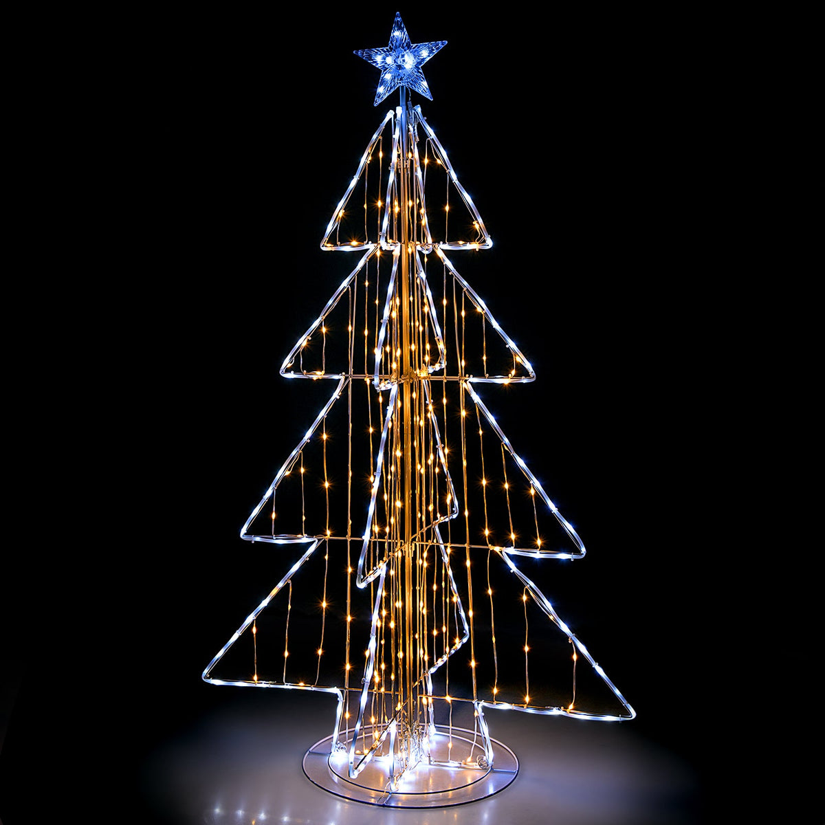 5 Feet Animated Christmas Tree with Warm and Cold LED Lights