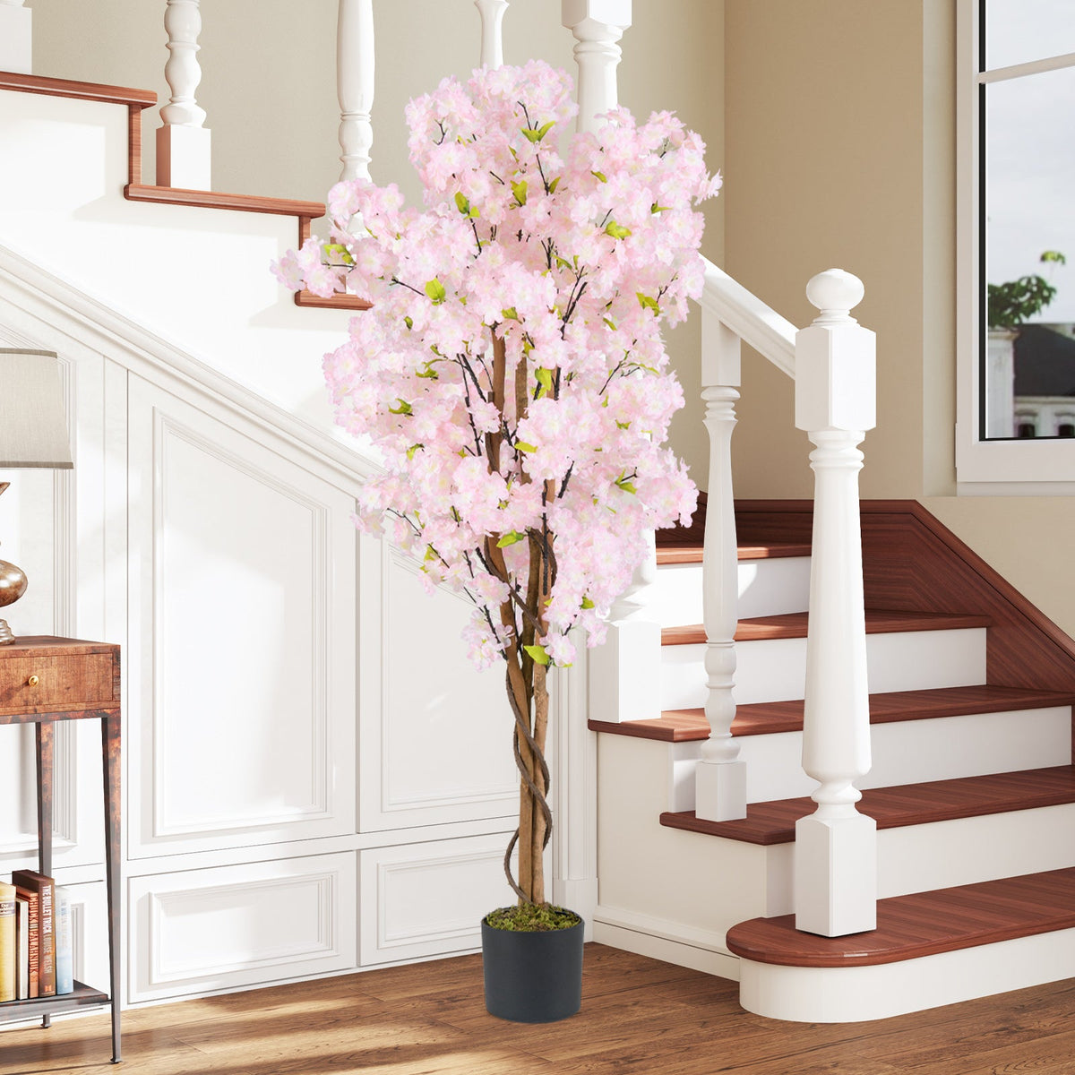 5 FT Tall Artificial Cherry Blossom Tree with Pink Flowers