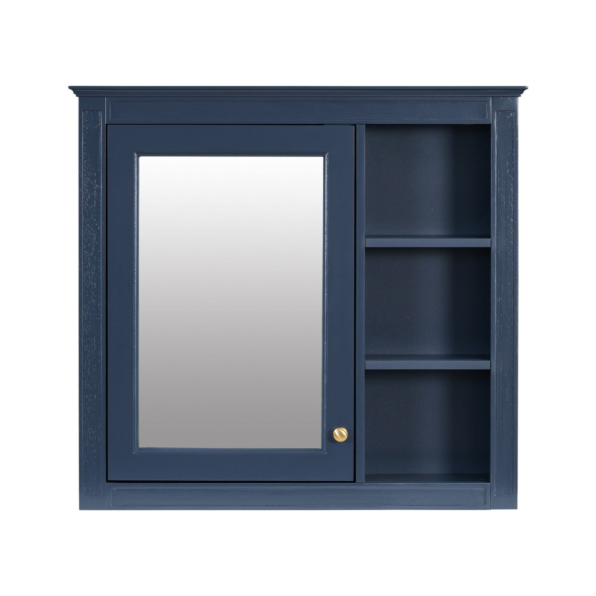Wall Mounted Medicine Cabinet with Mirror and 3 Open Shelves - Multiple Colors