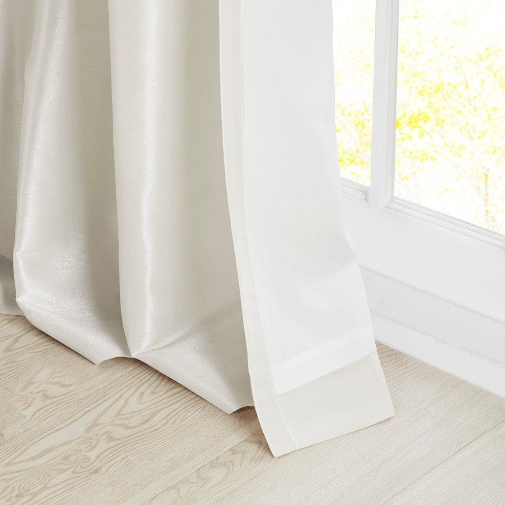 Twist Tab Lined Window Curtain Panel with Enhanced Privacy - White