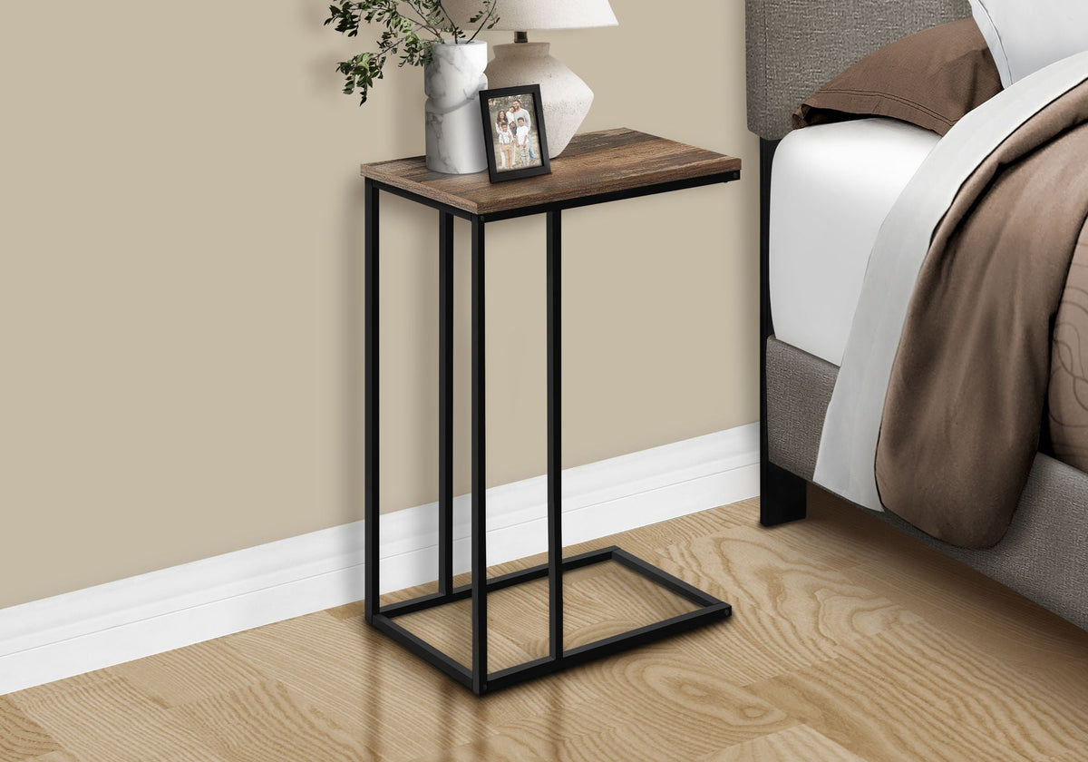 C-Shaped Metal Accent Table with Space-Saving Functionality - Multiple Colors