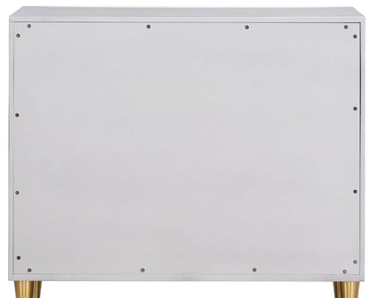 Anson Console Cabinet with 3D Diamond Drawers - Silver / Champagne