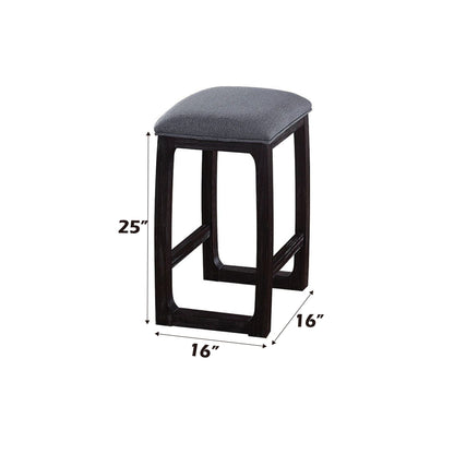 Gray Counter Height Stool with Backless Design - Fabric Seat