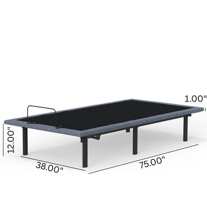 Adjustable Bed Base with Head and Foot Position Control - Black
