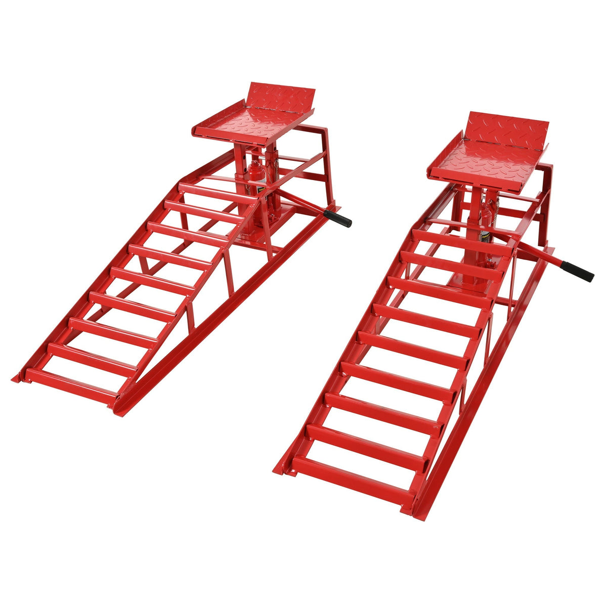 5 Ton Hydraulic Automotive Lift Ramps with Durable Steel - Red