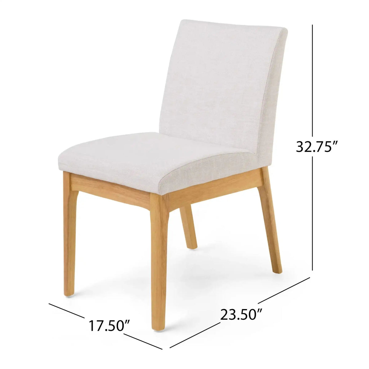 Contemporary Dining Chair Set with Upholstered Fabric - Beige