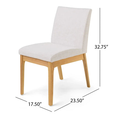 Contemporary Dining Chair Set with Upholstered Fabric - Beige
