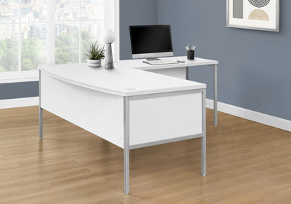 Contemporary Computer Desk with Cable Management - Dark Gray or White