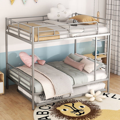 Steel Construction Bunk Bed with Convertible Design - Multiple Colors