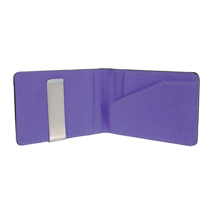 Unisex PU Leather Wallet RFID Blocking Slim Bifold Credit Card Holder with Money Clip